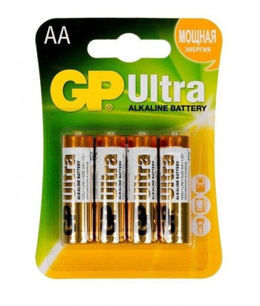 Батарейки алкалиновые GP Ultra Alkaline AA/LR6 - 4 шт. - Элементы питания - купить с доставкой в Санкт-Петербурге