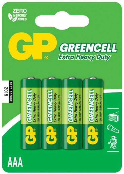 Батарейки солевые GP GreenCell AAA/R03G - 4 шт. - Элементы питания - купить с доставкой в Санкт-Петербурге