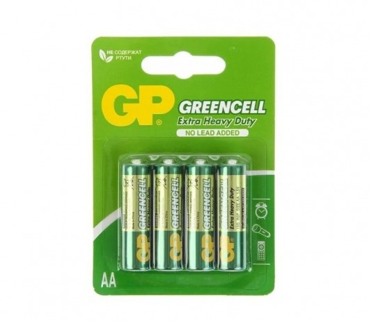 Батарейки солевые GP GreenCell AA/R6G - 4 шт. - Элементы питания - купить с доставкой в Санкт-Петербурге