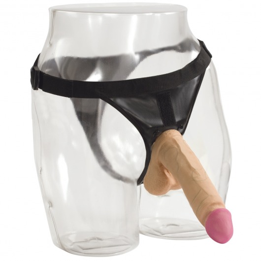 Реалистичный страпон унисекс Vac-U-Lock Set 8  ULTRASKYN Ultra Harness - 20,57 см. - Doc Johnson - купить с доставкой в Санкт-Петербурге