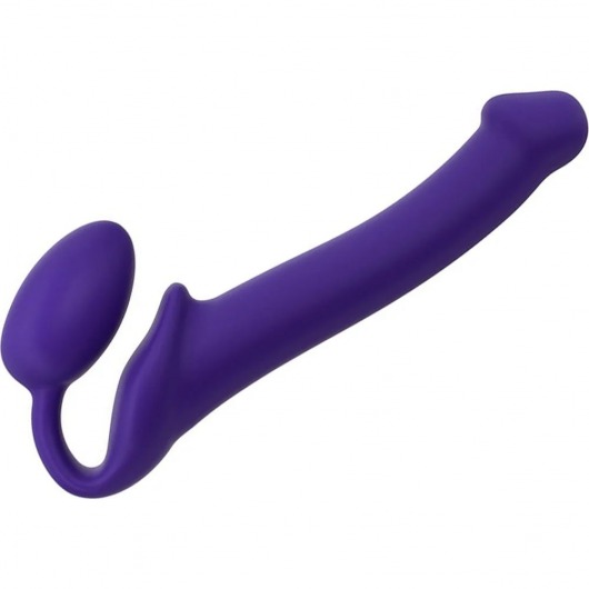 Фиолетовый безремневой страпон Silicone Bendable Strap-On - size M - Strap-on-me - купить с доставкой в Санкт-Петербурге