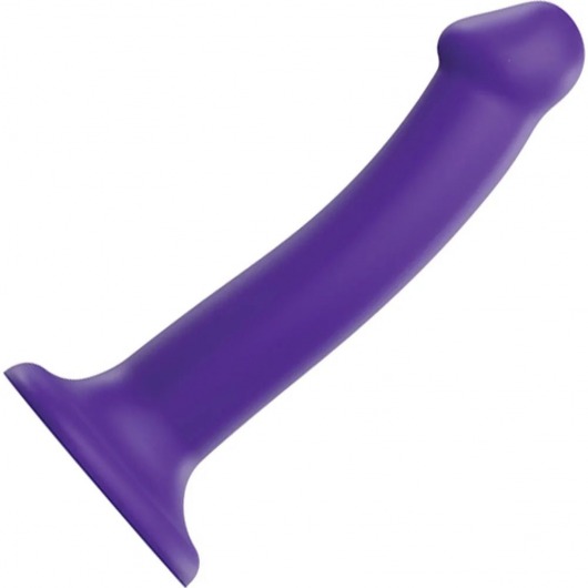 Фиолетовый фаллоимитатор-насадка Strap-On-Me Dildo Dual Density size M - 18 см. - Strap-on-me - купить с доставкой в Санкт-Петербурге
