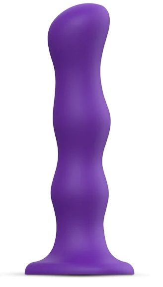 Фиолетовая насадка Strap-On-Me Dildo Geisha Balls size M - Strap-on-me - купить с доставкой в Санкт-Петербурге