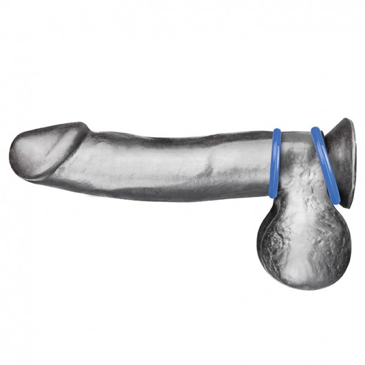 Набор из двух голубых силиконовых колец разного диаметра SILICONE COCK RING SET - BlueLine - в Санкт-Петербурге купить с доставкой