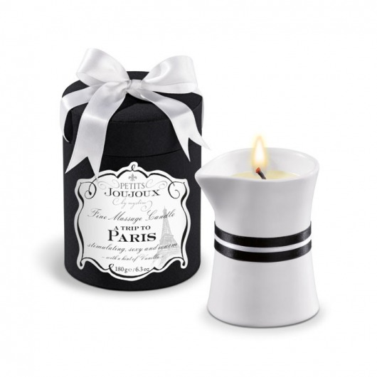 Массажное масло в виде большой свечи Petits Joujoux Paris с ароматом ванили и сандала - MyStim - купить с доставкой в Санкт-Петербурге