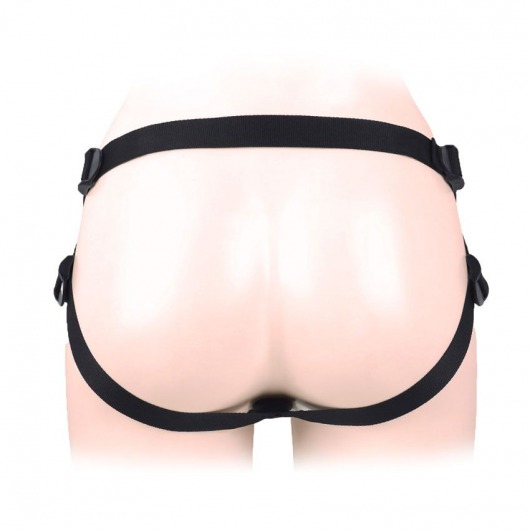 Черный пояс-трусики в комплекте с коннектором и насадкой - Notabu - купить с доставкой в Санкт-Петербурге