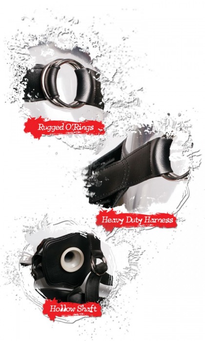 Полый страпон Extreme Hollow Strap-On чёрного цвета - 25 см. - Pipedream - купить с доставкой в Санкт-Петербурге