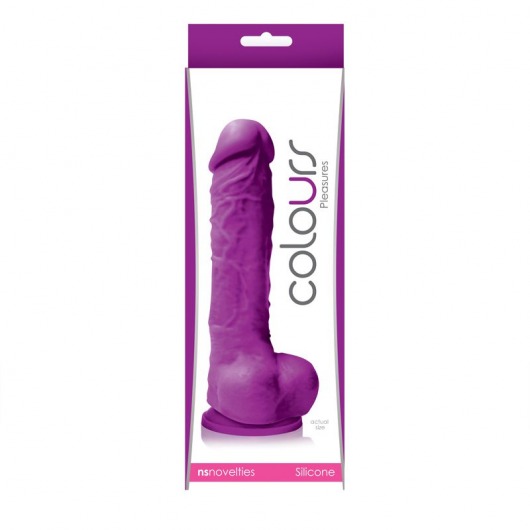 Фиолетовый фаллоимитатор на присоске Colours Pleasures 5  Dildo - 17,8 см. - NS Novelties