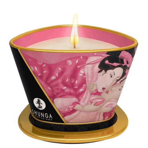 Массажная свеча Rose Petals с ароматом розы - 170 мл. - Shunga - купить с доставкой в Санкт-Петербурге