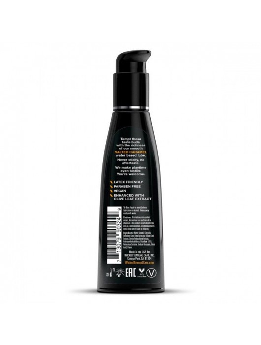 Лубрикант со вкусом соленой карамели Wicked Aqua Salted Caramel - 120 мл. - Wicked - купить с доставкой в Санкт-Петербурге