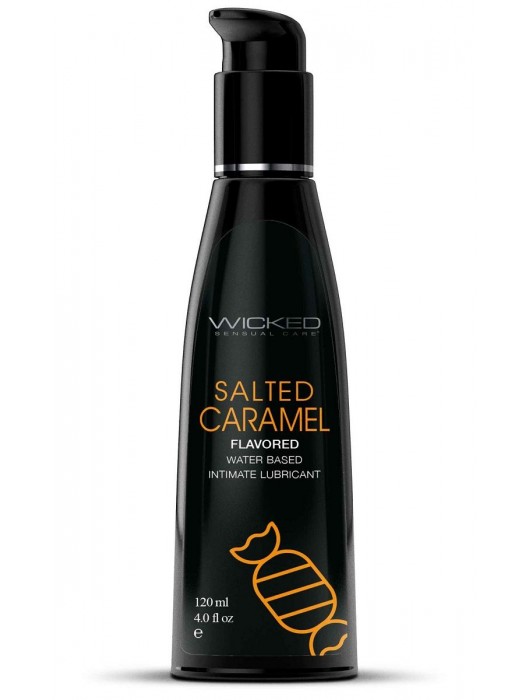 Лубрикант со вкусом соленой карамели Wicked Aqua Salted Caramel - 120 мл. - Wicked - купить с доставкой в Санкт-Петербурге