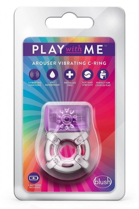 Фиолетовое эрекционное виброкольцо One Night Stand Vibrating C-Ring - Blush Novelties - в Санкт-Петербурге купить с доставкой
