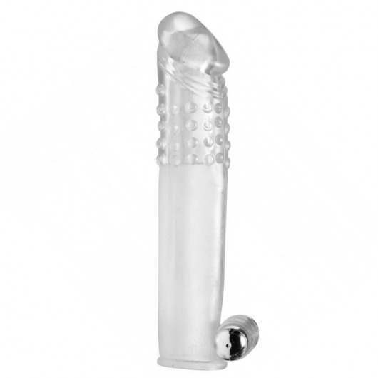 Прозрачная насадка с массажными точками и вибрацией Size Matters - 14 см. - XR Brands - в Санкт-Петербурге купить с доставкой