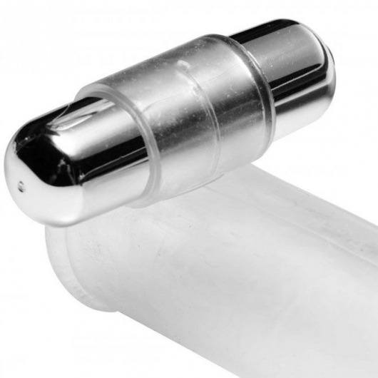 Прозрачная насадка с массажными точками и вибрацией Size Matters - 14 см. - XR Brands - в Санкт-Петербурге купить с доставкой