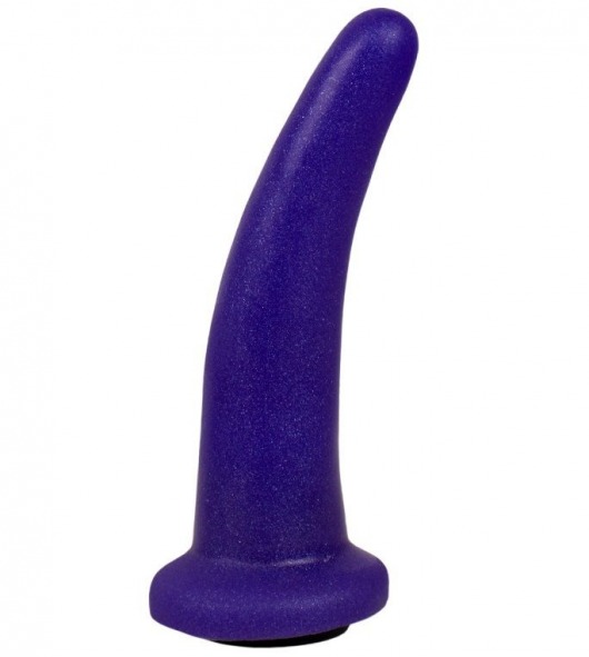 Фиолетовая гладкая изогнутая насадка-плаг - 13,3 см. - LOVETOY (А-Полимер) - купить с доставкой в Санкт-Петербурге