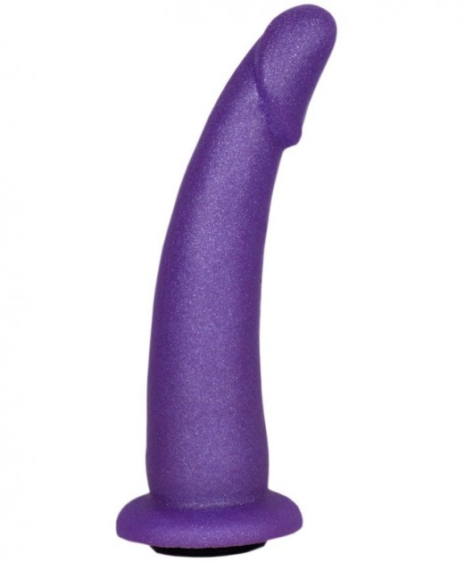 Фиолетовая гладкая изогнутая насадка-плаг - 17 см. - LOVETOY (А-Полимер) - купить с доставкой в Санкт-Петербурге