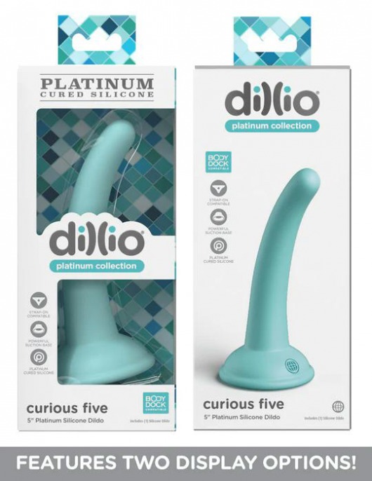 Аквамариновая насадка для страпона Curious Five на присоске - 14,6 см. - Pipedream - купить с доставкой в Санкт-Петербурге