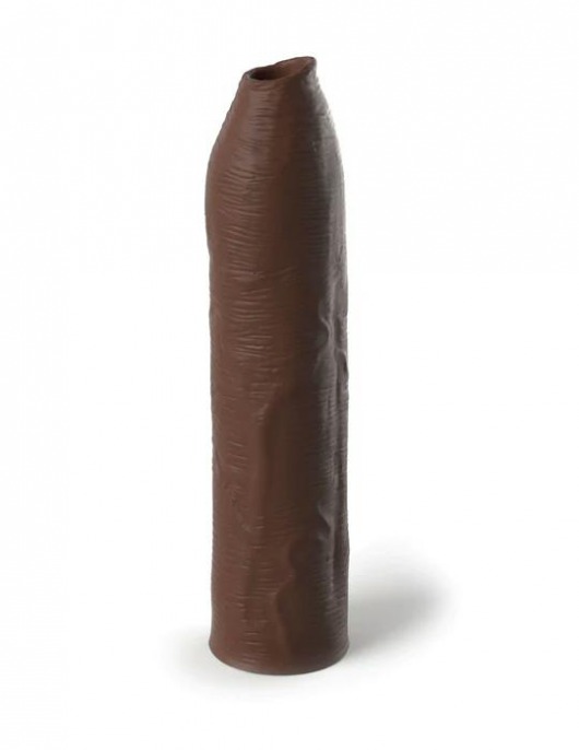Коричневая насадка-удлинитель Uncut Silicone Penis Enhancer - 17,8 см. - Pipedream - в Санкт-Петербурге купить с доставкой