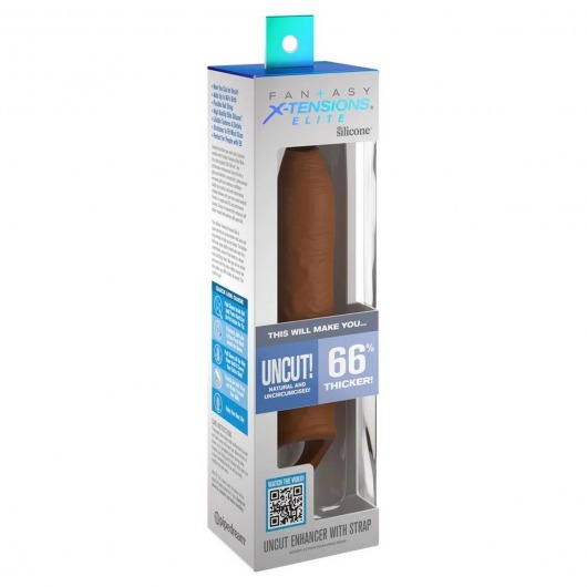 Кофейная насадка-удлинитель Uncut Enhancer with Strap - 20,3 см. - Pipedream - в Санкт-Петербурге купить с доставкой
