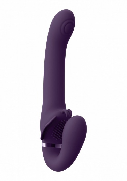 Фиолетовый женский безремневой вибрострапон Satu - 23 см. - Shots Media BV - купить с доставкой в Санкт-Петербурге