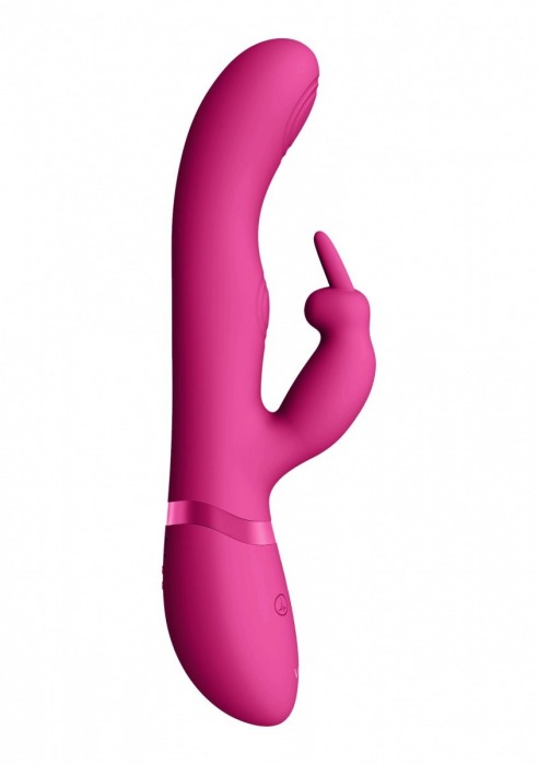 Розовый вибромассажер May Pulse-Wave   C-spot   G-Spot Rabbit - 22 см. - Shots Media BV