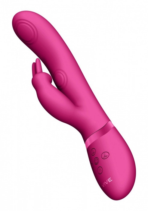 Розовый вибромассажер May Pulse-Wave   C-spot   G-Spot Rabbit - 22 см. - Shots Media BV