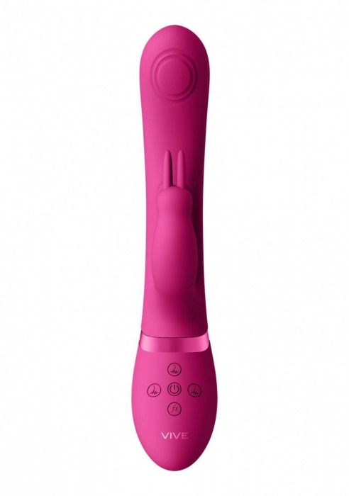 Розовый вибромассажер May Pulse-Wave   C-spot   G-Spot Rabbit - 22 см. - Shots Media BV