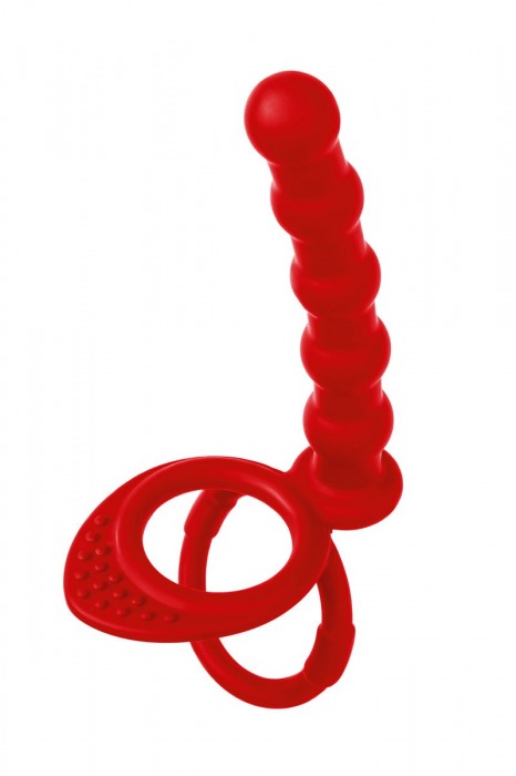 Красная насадка на пенис для двойного проникновения - 19,5 см. - ToyFa - купить с доставкой в Санкт-Петербурге