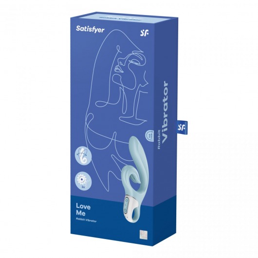 Голубой вибратор-кролик Love me - 21,2 см. - Satisfyer