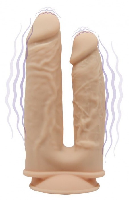 Телесный анально-вагинальный вибратор Model 1 - 19,5 см. - Adrien Lastic