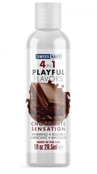 Массажный гель 4-в-1 Chocolate Sensation с ароматом шоколада - 29,5 мл. - Swiss navy - купить с доставкой в Санкт-Петербурге