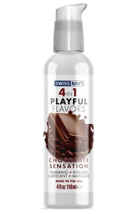 Массажный гель 4-в-1 Chocolate Sensation с ароматом шоколада - 118 мл. - Swiss navy - купить с доставкой в Санкт-Петербурге