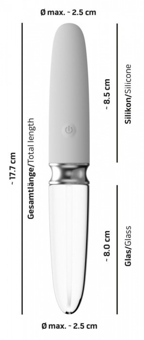 Двусторонний вибратор Straight LED - 17,7 см. - Orion