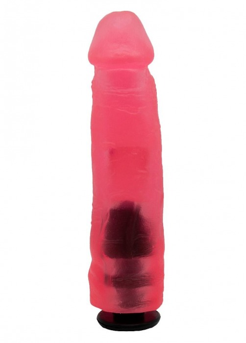 Розовая гелевая насадка для страпона - 16,5 см. - LOVETOY (А-Полимер) - купить с доставкой в Санкт-Петербурге