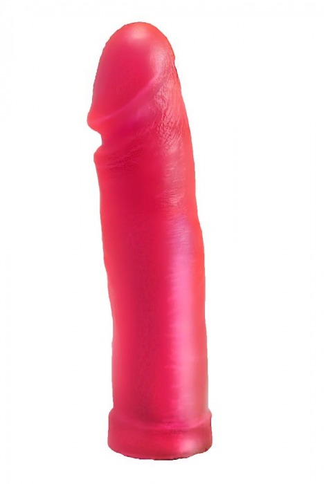 Розовая гелевая насадка-фаллос без мошонки - 20,5 см. - LOVETOY (А-Полимер) - купить с доставкой в Санкт-Петербурге