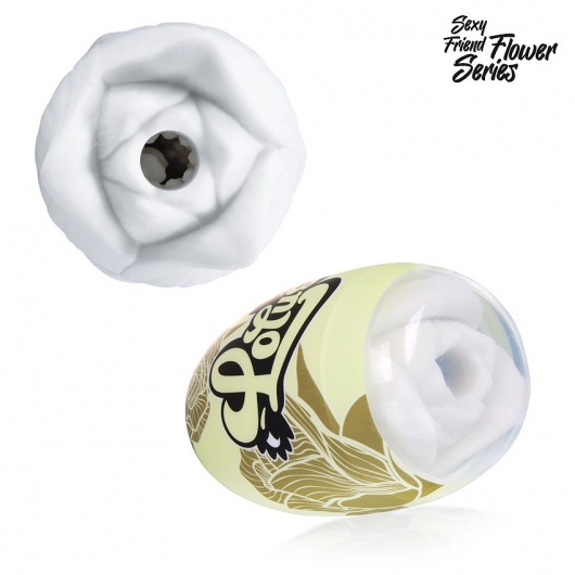 Белый нереалистичный мастурбатор в форме бутона цветка Lotus - 1137 - в Санкт-Петербурге купить с доставкой