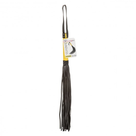 Черная плеть с желтой рукоятью Boundless Flogger - 69,25 см. - California Exotic Novelties - купить с доставкой в Санкт-Петербурге