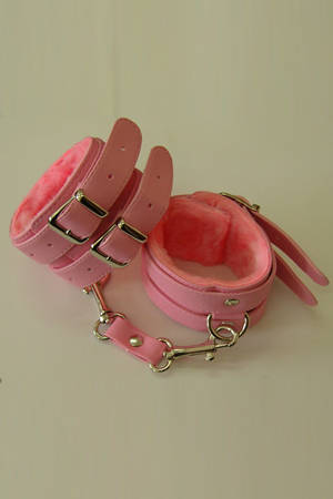 Розовые наручники с меховой подкладкой - Sitabella - купить с доставкой в Санкт-Петербурге