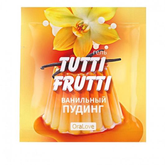Пробник гель-смазки Tutti-frutti со вкусом ванильного пудинга - 4 гр. - Биоритм - купить с доставкой в Санкт-Петербурге