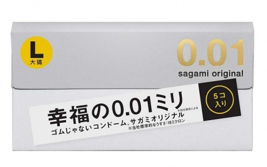 Презервативы Sagami Original 0.02 L-size увеличенного размера - 5 шт. - Sagami - купить с доставкой в Санкт-Петербурге