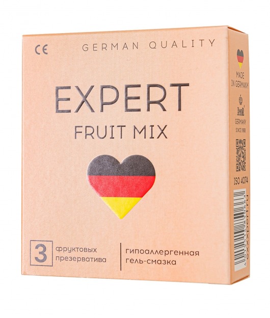 Ароматизированные презервативы EXPERT Fruit Mix - 3 шт. - Expert - купить с доставкой в Санкт-Петербурге