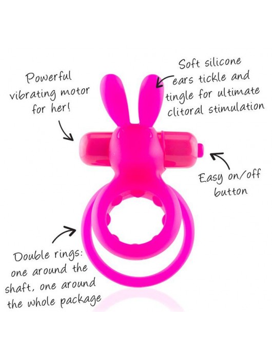 Розовое виброкольцо THE OHARE с подхватом мошонки - Screaming O - в Санкт-Петербурге купить с доставкой