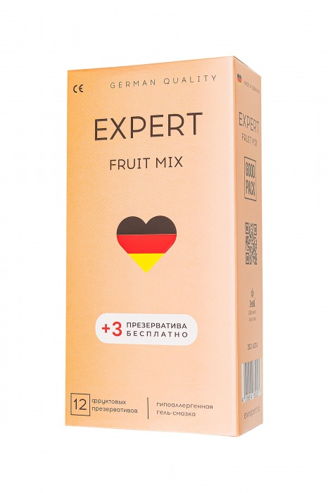 Ароматизированные презервативы EXPERT Fruit Mix - 12 шт.(+3 в подарок) - Expert - купить с доставкой в Санкт-Петербурге