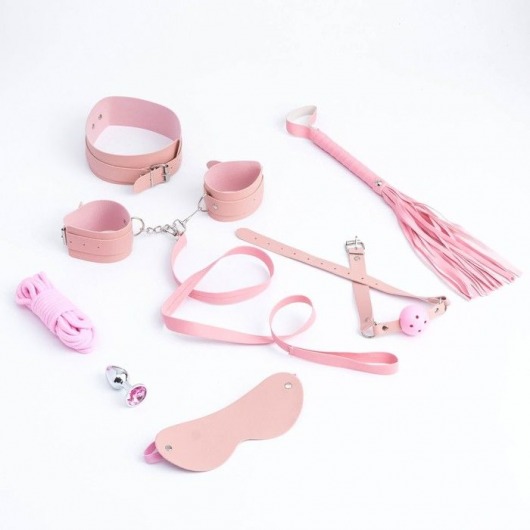 Эротический БДСМ-набор из 8 предметов в нежно-розовом цвете - Сима-Ленд - купить с доставкой в Санкт-Петербурге