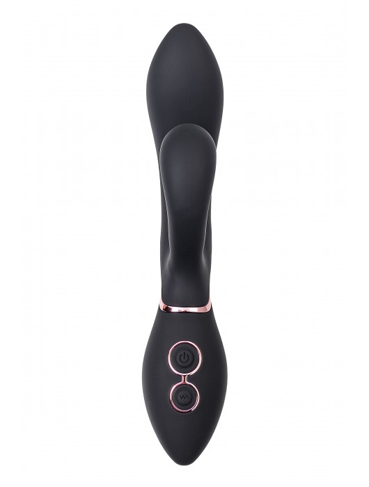 Черный вибратор Avalanche с «танцующим» клиторальным стимулятором - 20,5 см. - WANAME