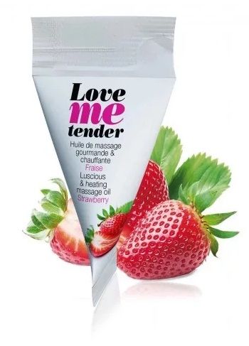 Съедобное согревающее массажное масло Love Me Tender Strawberry с ароматом клубники - 10 мл. - Love to Love - купить с доставкой в Санкт-Петербурге