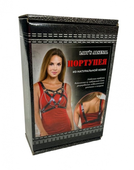 Портупея из натуральной кожи с цепочками - БДСМ Арсенал - купить с доставкой в Санкт-Петербурге