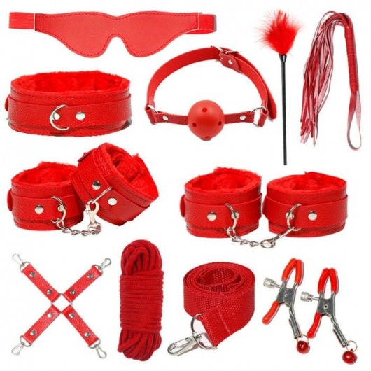 Красный БДСМ-набор «Оки-Чпоки» из 11 предметов - Сима-Ленд - купить с доставкой в Санкт-Петербурге