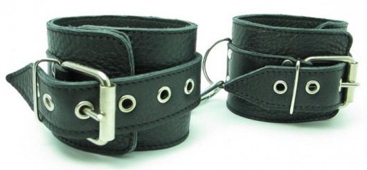 Кожаные наручники с пряжкой - БДСМ Арсенал - купить с доставкой в Санкт-Петербурге