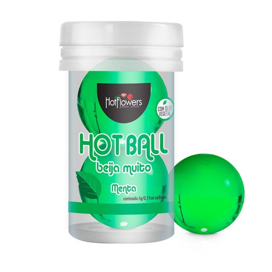 Лубрикант на масляной основе Hot Ball Beija Muito с ароматом мяты (2 шарика по 3 гр.) - HotFlowers - купить с доставкой в Санкт-Петербурге